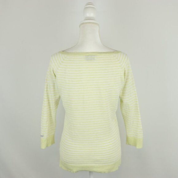 Columbia Women's Small Green White Linen Blend Lightweight 3/4 Sleeve Sweater - Picture 3 of 7